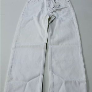 Zara Women's Straight Leg High-Rise Ankle Length Jeans LH2 White 12 NWT